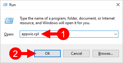 Run Appwiz.cpl